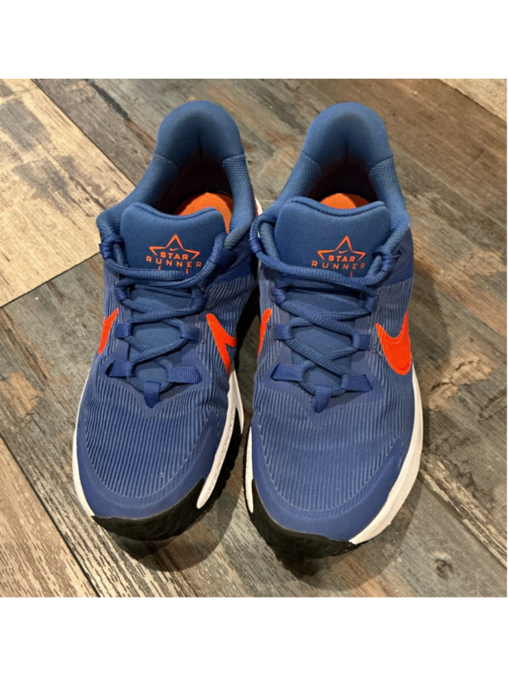 Nike Star Runner Kids Low Top Running Sneakers Blue/Orange US 5Y DX7615-402